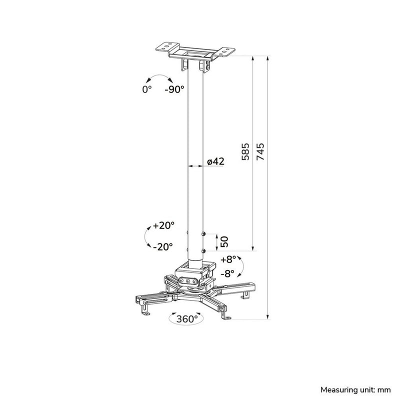 Chargez l'image dans la visionneuse de la galerie, Neomounts cl25-550wh1 beamer plafondbeugel plafondhouder (wit)
