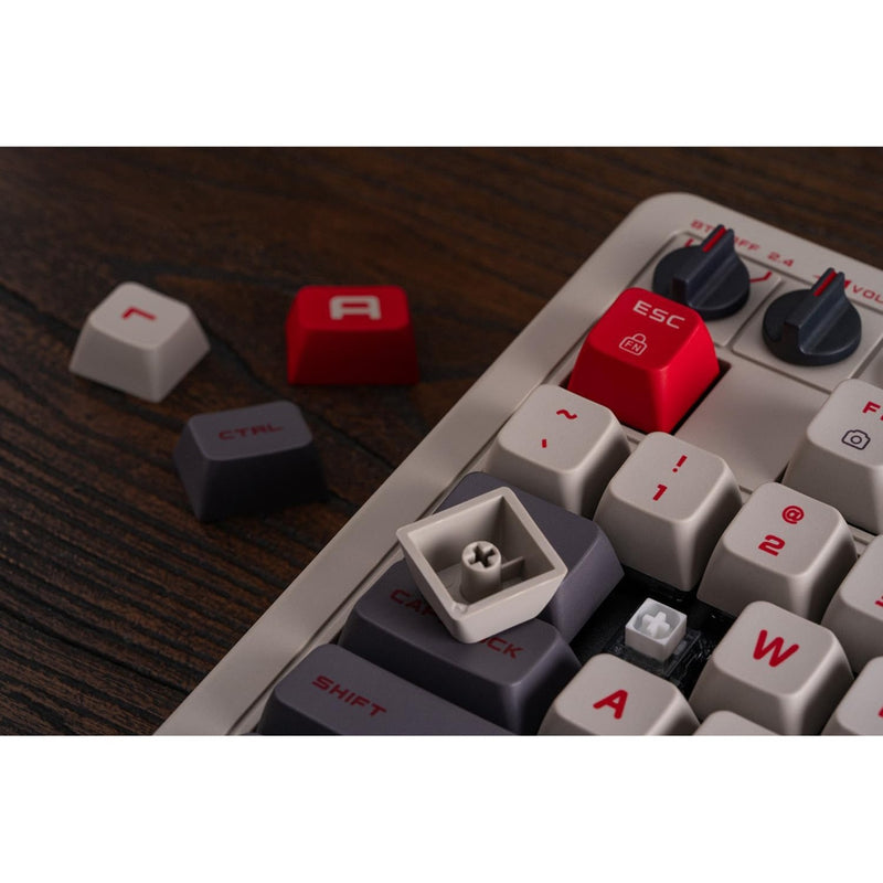 ギャラリービューアに画像をロードする, 8bitdo retro mechanical keyboard n edition (grijs, us lay-out (qwerty), kailh box white, 100%, bluetooth low energy, wireless 2.4g, usb)
