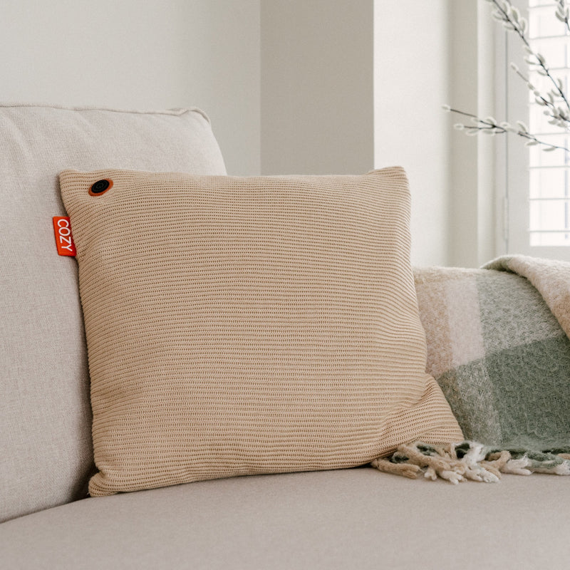 Load image into Gallery viewer, Cozy una knitted 45 x 45 cm draadloos warmtekussen (lichtbeige, powerbank 5000 mah)
