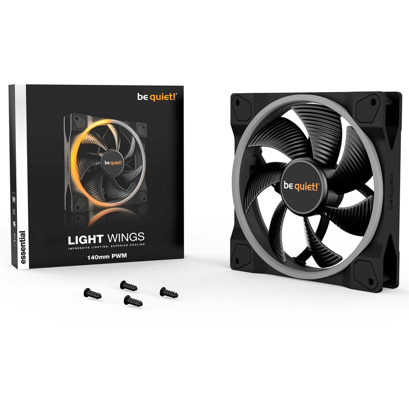 Load image into Gallery viewer, Be quiet! light wings pwm rgb case fan (zwart, 140 x 140 x 25 mm)
