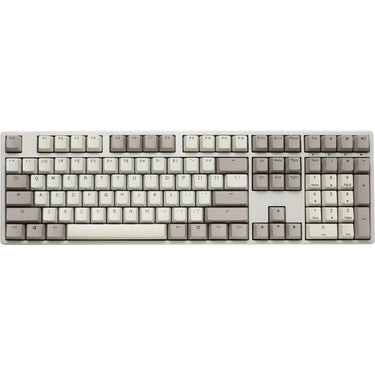 Ducky origin vintage mechanisch toetsenbord (grijs, us lay-out (qwerty), cherry mx brown, 100%, hot swap, pbt double-shot keycaps)