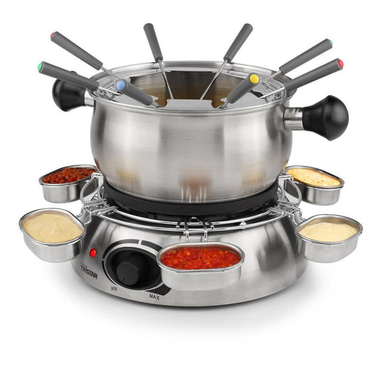 Tristar fo-1100 fondue (roestvrij staal, 8 personen, 1300 w, geschikt voor olie, chocolade en kaas)
