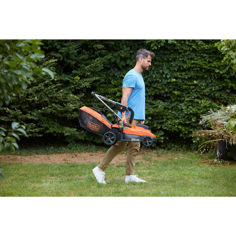 Load image into Gallery viewer, Black+decker bcmw3318l2-qw 2x 18v grasmaaier (oranje zwart, 2x 18v 2.5ah accu en oplader inbegrepen)
