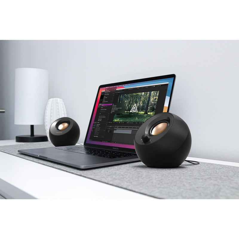 Afbeelding laden in galerijviewer, Creative pebble v3 pc-luidspreker (zwart, bluetooth, usb-c, aux)
