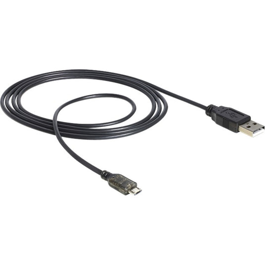 Delock usb-a > micro-usb-b met led kabel (zwart, 1,5 meter)