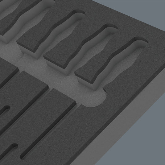 Wera 9811 schuimrubberen inzetstuk voor vde schroevendraaiers set 1, zonder gereedschap inlay (zwart grijs)