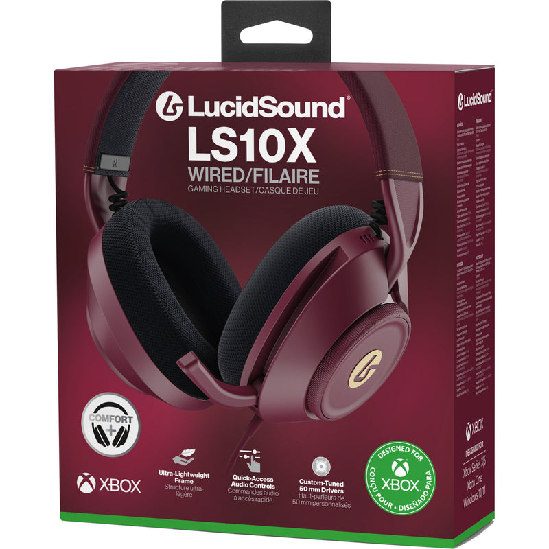 Afbeelding laden in galerijviewer, Powera lucidsound ls10x gen 2 bedrade gamingheadset voor xbox series x|s - robijn over-ear gaming headset (donkerrood, xbox series x|s, xbox one, pc)
