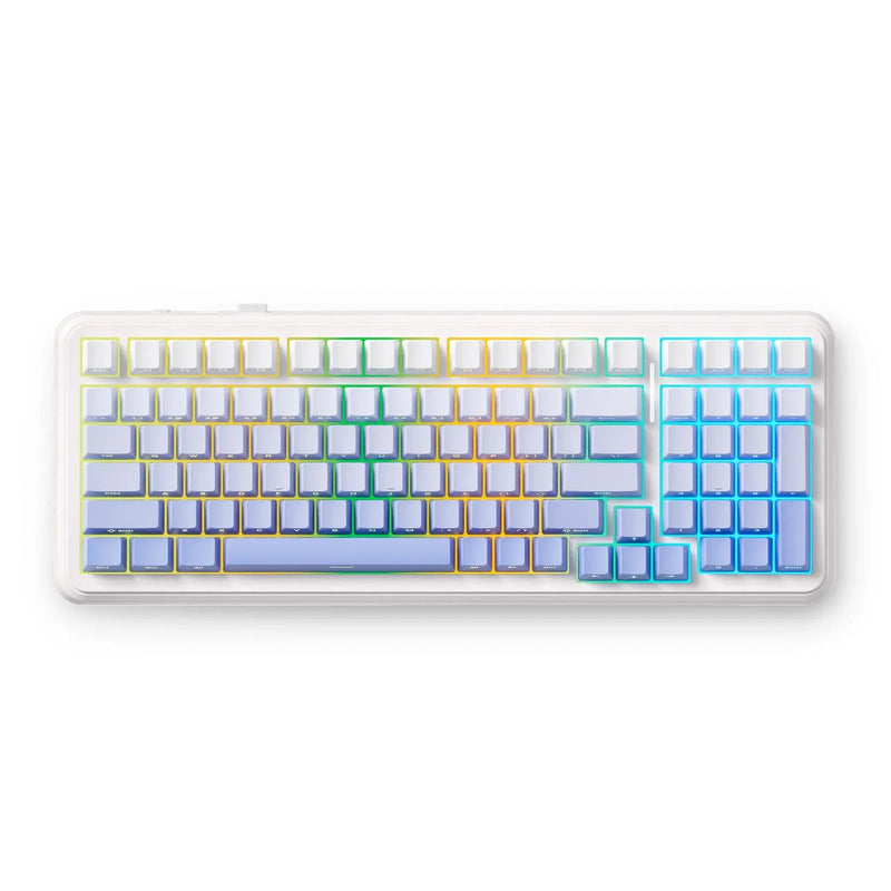 Afbeelding laden in galerijviewer, Mchose k99 v2 wireless gasket mount mechanical keyboard (wit, us lay-out (qwerty), kailh box icy creamsicle, 99%, rgb, pbt keycaps, hot-swap, 2.4 ghz | bluetooth | usb-c)

