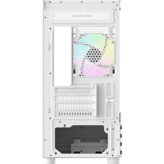Thermaltake view 170 ws argb mini tower behuizing (wit houtkleur | 2x usb-a | rgb | tempered glass)