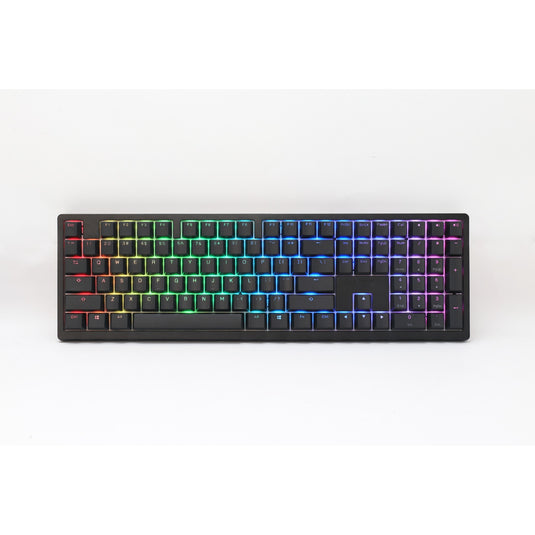 Ducky zero 6108 classic black rgb mechanisch gaming toetsenbord (zwart, us lay-out (qwerty), cherry mx2a red, 100%, rgb leds, double-shot pbt, hot swap, 2.4ghz | bluetooth | usb-c)