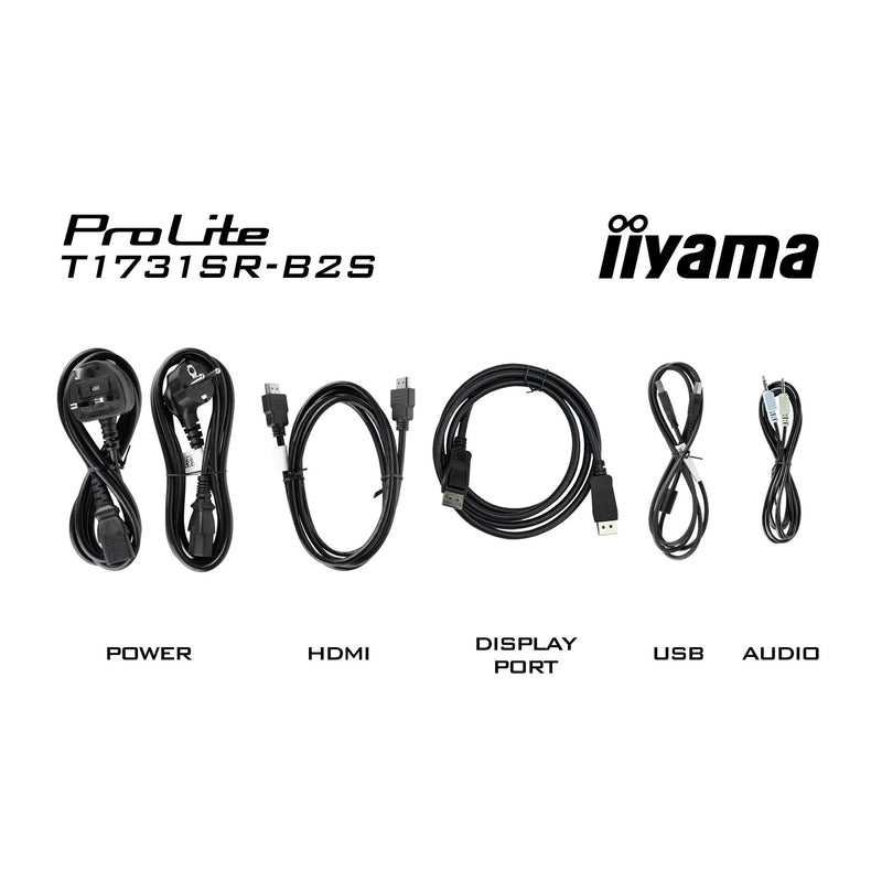 Load image into Gallery viewer, Iiyama prolite t1731sr-b2s 17 touchscreen monitor (zwart, vga, hdmi, displayport, audio, touch)
