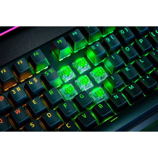Razer blackwidow v4 pro, gaming toetsenbord (zwart, us lay-out, green, rgb leds, doubleshot abs)