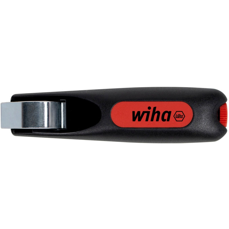 Load image into Gallery viewer, Wiha ontmantelingsgereedschap met zelfdraaiend sleepmes kabelstrip- ontmantelingsgereedschap (zwart rood, voor ronde kabel)
