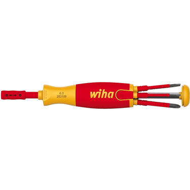 Wiha schroevendraaier met (ph, sl) bitmagazijn liftup electric (rood geel, 7‐delig)