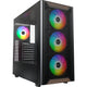 Montech xr wood midi tower behuizing (zwart | 1x usb-a | 1x usb-c | rgb | window)