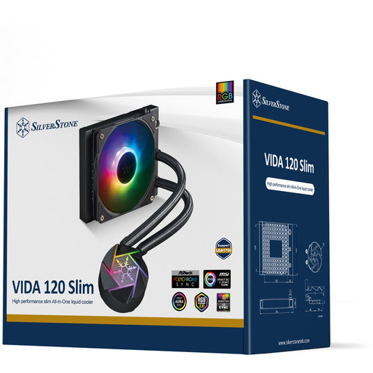 Silverstone vida 120 slim waterkoeling (zwart)