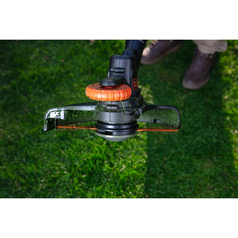 Load image into Gallery viewer, Black+decker 18v trimmer met 2 messen en accu grastrimmer (zwart oranje, 25 cm, accu inbegrepen)
