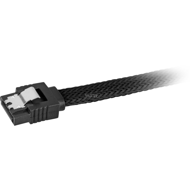 Load image into Gallery viewer, Sharkoon sata iii 90° sleeve kabel (zwart, 0,6 meter)
