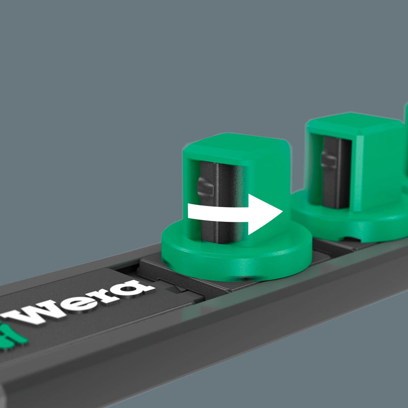 Afbeelding laden in galerijviewer, Wera 9608 dop-magneetstrip b impaktor imperial 1 dopsleutel (zwart groen, 9‑delig)
