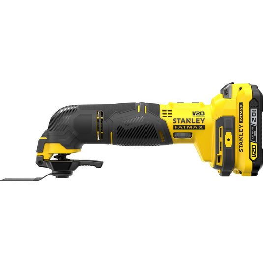Stanley fatmax v20 18v multitool multifunctioneel gereedschap (geel zwart, koffer, 2 accu's (2.0ah) en oplader (2a) inbegrepen)