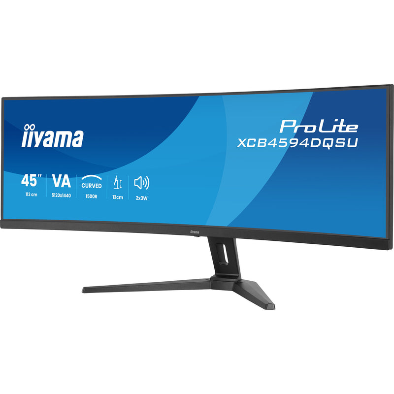 Load image into Gallery viewer, Iiyama prolite xcb4594dqsu-b1 44.5 curved ultrawide monitor (zwart (mat), hdmi, displayport, usb, audio)
