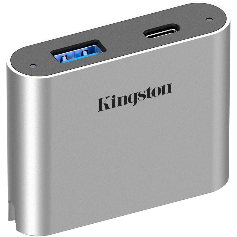 Load image into Gallery viewer, Kingston workflow usb minihub dockingstation (zilver zwart, usb-c, usb-a)

