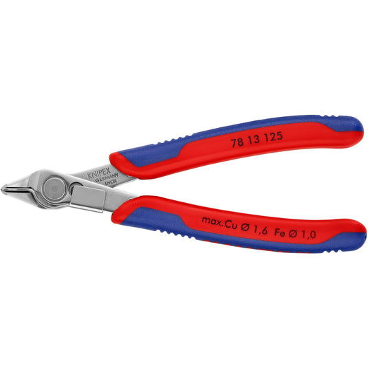 Knipex electronic super knips 78 13 125 elektronica-tang (rood blauw)