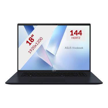 Asus vivobook 18 m1807ga-s8004w 18 laptop (blauw | ryzen ai 7 445 | radeon 840m | 32 gb | 1 tb ssd)