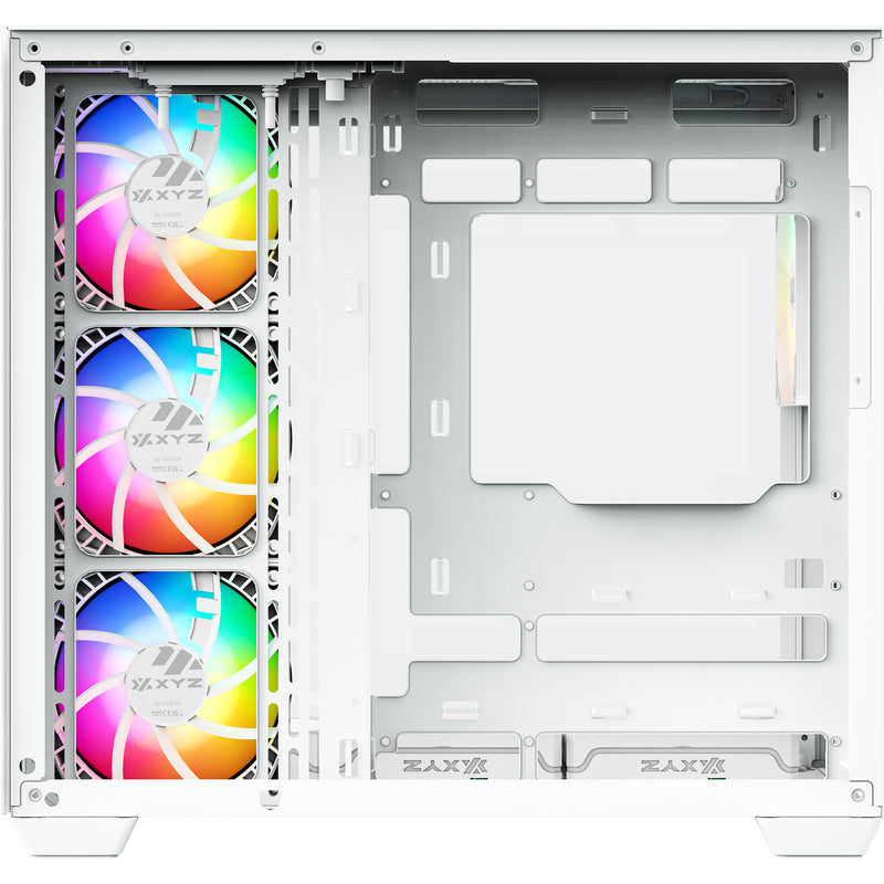 Laden Sie das Bild in Galerie -Viewer, Xyz pc gear tesseract x midi tower behuizing (wit | 2x usb-a | 1x usb-c | tempered glass)
