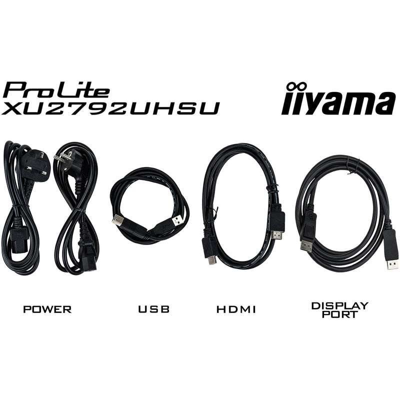 Load image into Gallery viewer, Iiyama prolite xu2792uhsu-b6 27 4k uhd monitor (zwart, hdmi, displayport, 3x usb-a, usb-b, usb-c)
