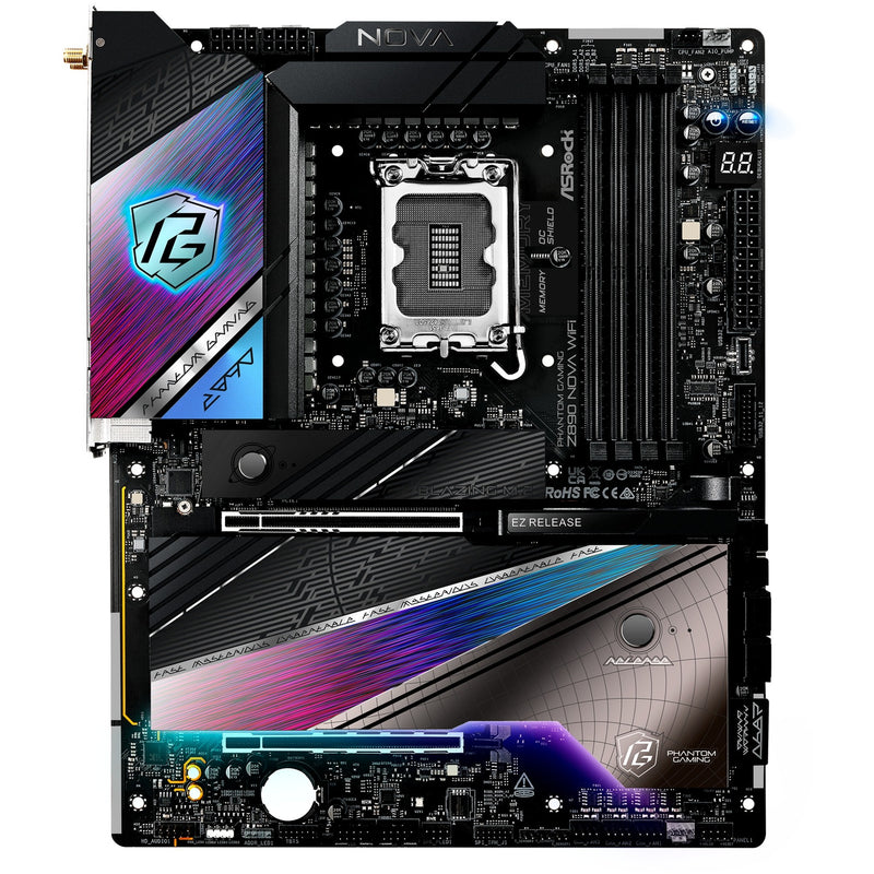Load image into Gallery viewer, Asrock z890 nova wifi socket 1851 moederbord (zwart, raid, 5gb-lan, 2.5gb-lan, wi-fi 7, bt, sound, atx)

