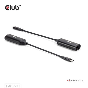 Club 3d usb-c naar rj45 5gbps ethernet m f adapter (zwart)