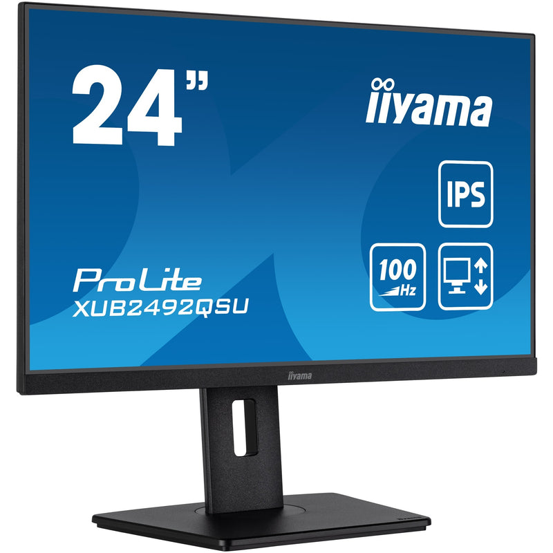 Load image into Gallery viewer, Iiyama prolite xub2492qsu-b1 23.8 monitor (zwart (mat), hdmi, displayport, 3x usb-a, usb-c)
