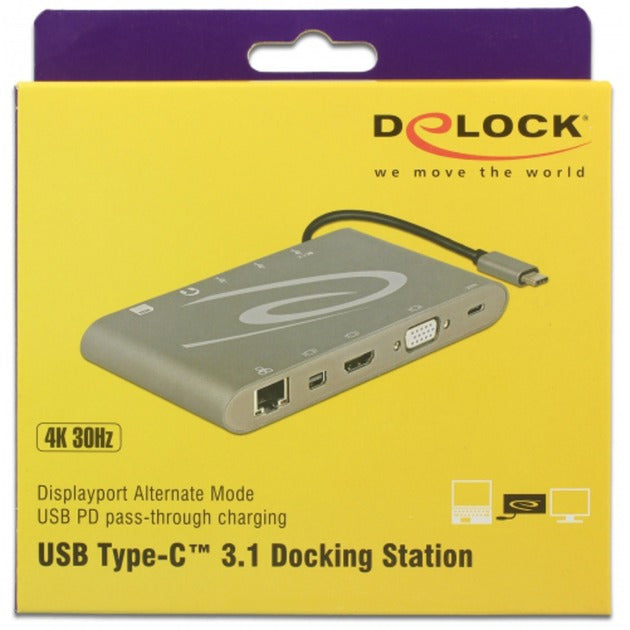 Load image into Gallery viewer, Delock usb type-c 3.1 dockingstation 4k 30 hz (grijs, usb-c, hdmi, sd, usb)
