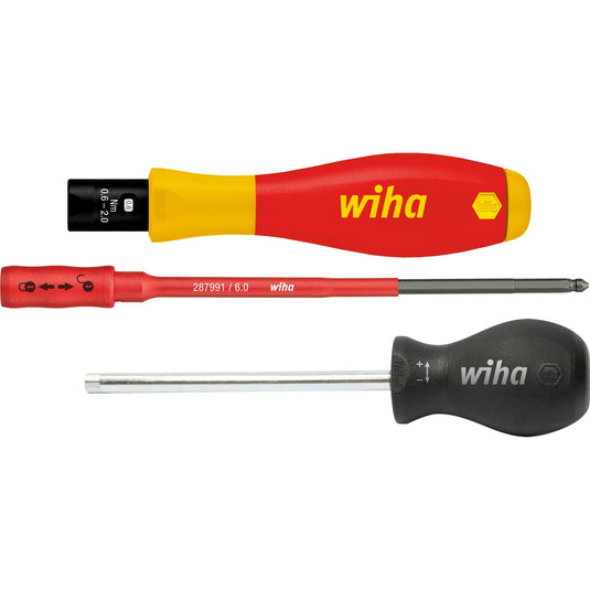 Wiha momentschroevendraaier torquevario-s electric (rood geel, 3-delig, 0,8 - 5 nm)