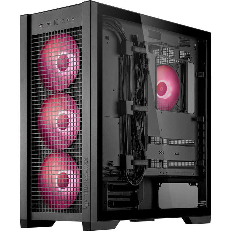 Load image into Gallery viewer, Asus tuf gaming gt302 argb midi tower behuizing (zwart | 2x usb-a | 1x usb-c | rgb | tempered glass)
