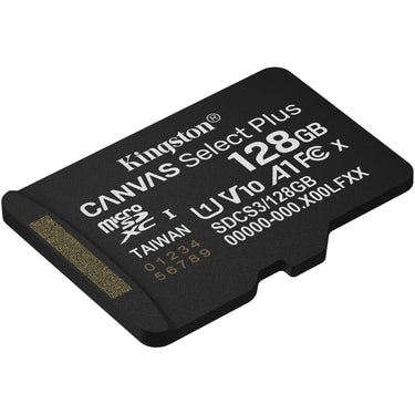 Kingston canvas select plus 128 gb microsdxc geheugenkaart (zwart, uhs-i u1, class 10, v10)