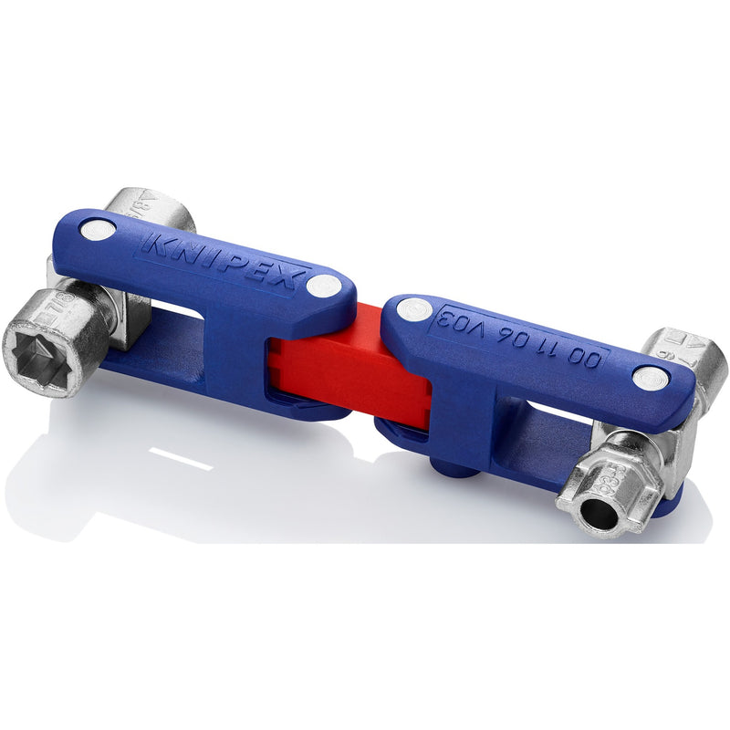 Load image into Gallery viewer, Knipex schakelkastsleutel doublejoint 00 11 06 v03 dopsleutel (blauw rood)
