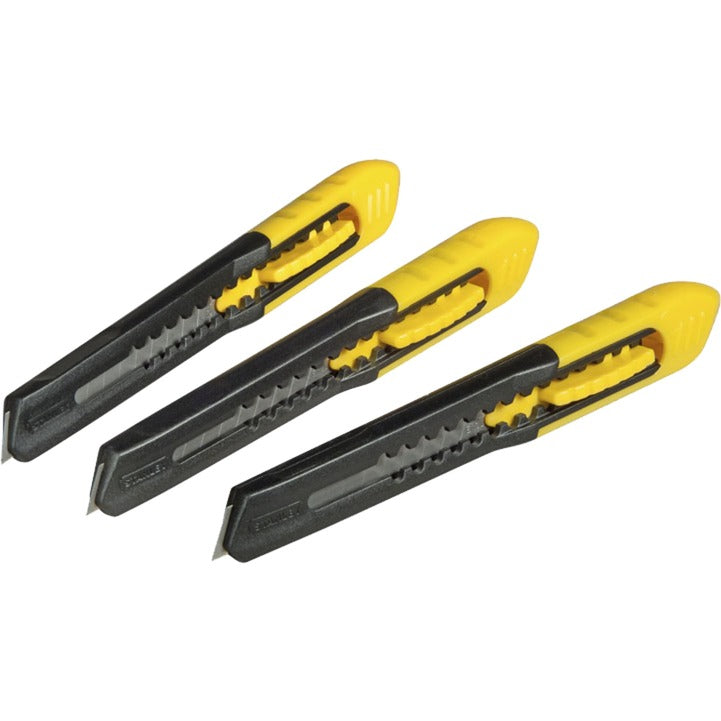 Load image into Gallery viewer, Stanley afbreekmes sm 9mm, 3 stuks mes (geel zwart)

