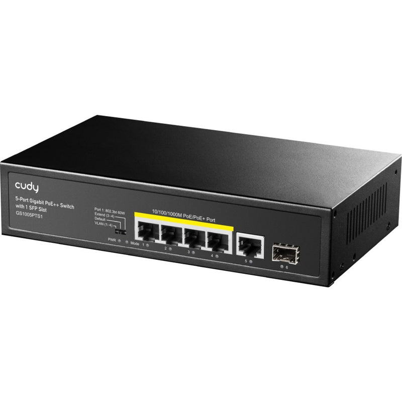 Load image into Gallery viewer, Cudy 5-port 10 100 1000 poe+ switch with 1 sfp port (zwart)
