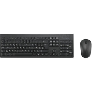 Kensington km150 eq wireless desktop set desktopset (zwart, us lay-out (qwerty), membraan, 100%, 1200 dpi)
