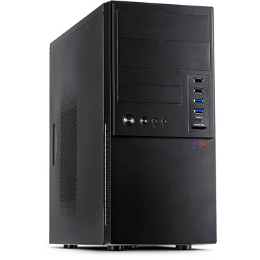 Inter-tech it-6865 midi tower behuizing (zwart | 4x usb-a | 1x usb-c)