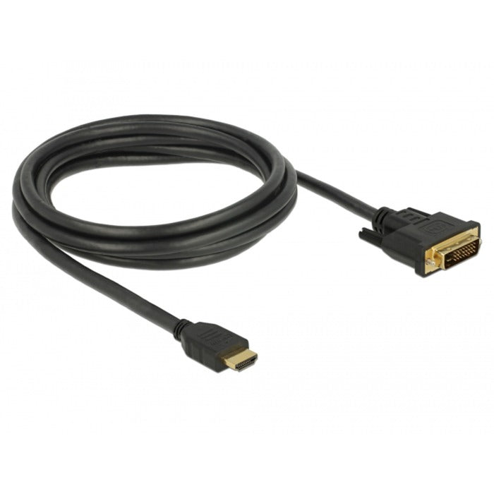 Load image into Gallery viewer, Delock hdmi > dvi (24+1) tweerichtingskabel adapter (zwart, 2 meter)
