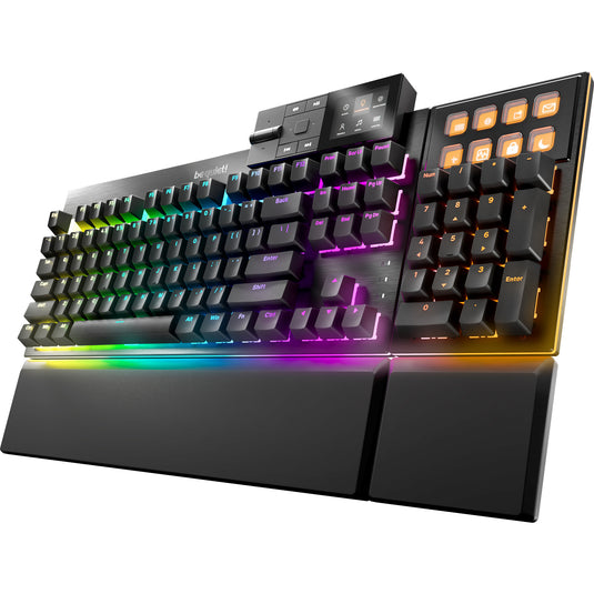 Be quiet! dark mount silent tactile rgb mechanisch gaming toetsenbord (zwart, us lay-out (qwerty), silent tactile, 100%, argb, pbt double-shot keycaps, media dock)