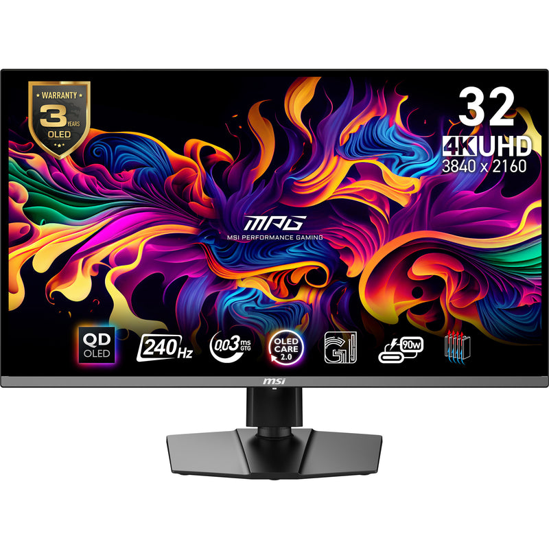 Load image into Gallery viewer, Msi mpg 321urx qd-oled 31.5 4k uhd gaming monitor (zwart, 2x hdmi, displayport, 2x usb-a , usb-b, usb-c, 240 hz)
