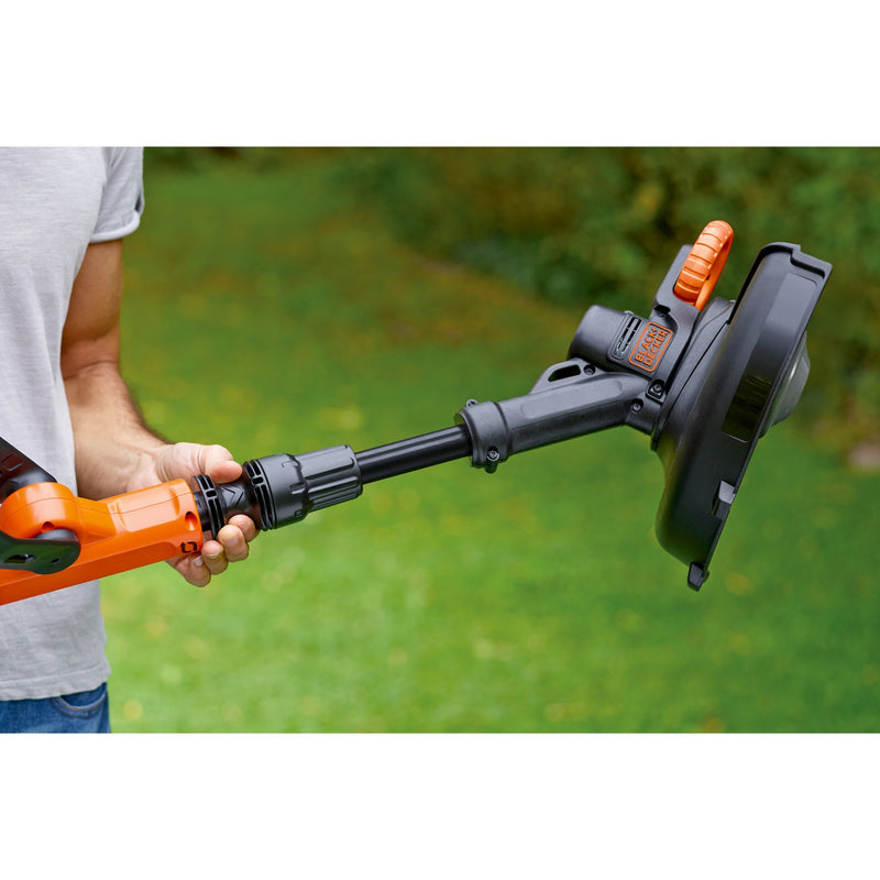 Load image into Gallery viewer, Black+decker 18v trimmer met 2 messen en accu grastrimmer (zwart oranje, 25 cm, accu inbegrepen)
