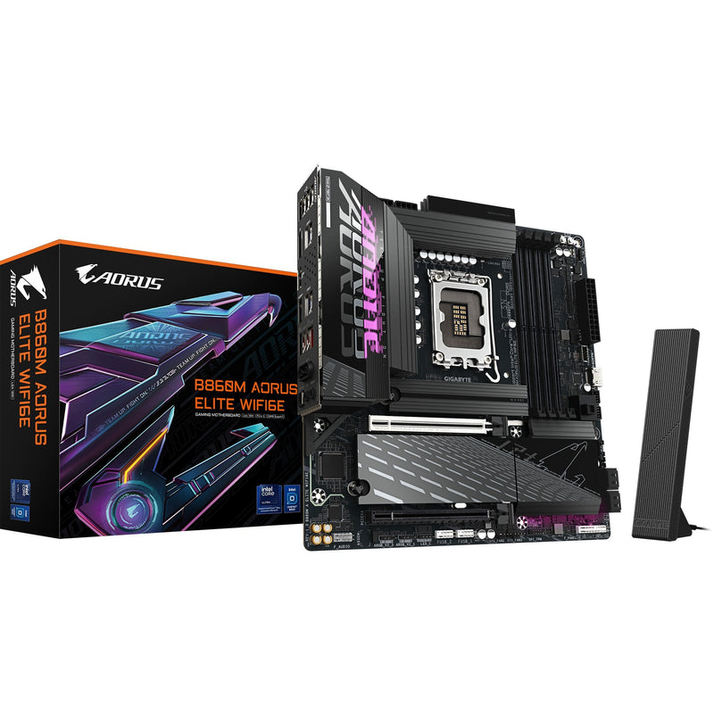 Load image into Gallery viewer, Gigabyte b860m aorus elite wifi6e socket 1851 moederbord (zwart, raid, 2,5gb-lan, wi-fi 6e, bt, sound, µatx)
