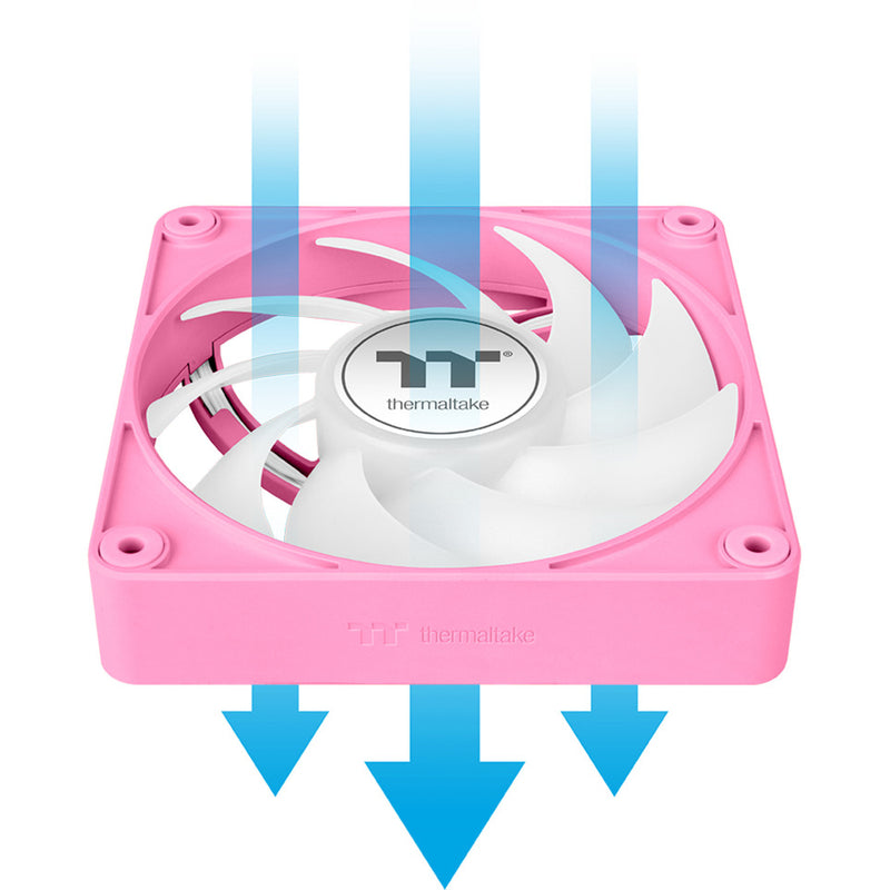 Load image into Gallery viewer, Thermaltake ct120 ex argb sync pc cooling fan pink (3-fan pack) case fans (pink, 3 stuks, 120 x 120 x 25 mm, pwm)
