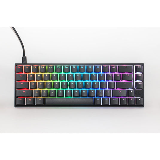 Ducky mecha pro sf, toetsenbord (zwart, us lay-out, cherry mx brown, rgb leds, 65%, pbt double-shot)