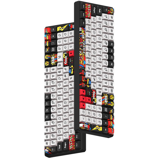 Iqunix f97 graffiti diary wireless mechanical keyboard (zwart, us lay-out (qwerty), cherry mx brown, 96%, rgb leds, hot-swappable, pbt, 2.4ghz | bluetooth 5.1 | usb-c)